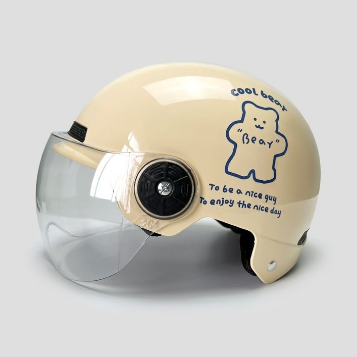 오토바이 킥보드 헬멧 여름 귀여운 곰돌이 캐릭터 남녀공용 헬멧