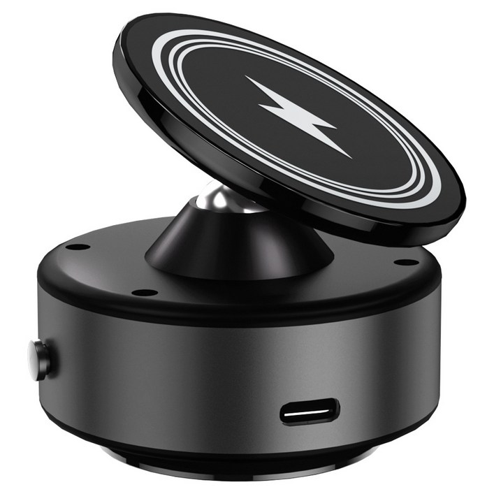 Belia 자동차 진공 흡착 자기 흡입 휴대폰 스탠드 15W 무선 고속 충전 스마트 감지 자동차용 내비게이션 스탠드, 블랙