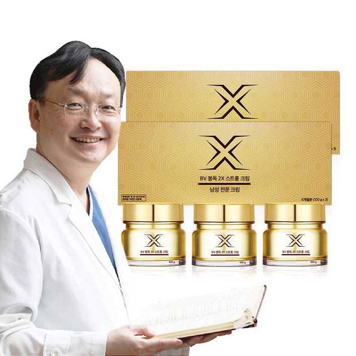 안상원원장의 특허받은 프리미엄 BV 2X봉독 스트롱크림 봉침 봉독 남성크림, 100g, 6개