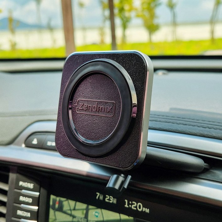 제노믹스 스마트폰 핸드폰 차량용 무선충전 거치대 WC100 CD슬롯, 대쉬보드, 컵홀더 자바라, 송풍구, 디스플레이
