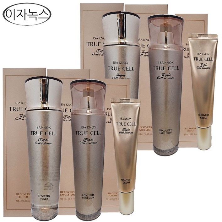 이자녹스 트리플 트루셀 기초세트(토너 150ml 2개+에멀전 130ml 2개+크림 50ml 2개), 1세트
