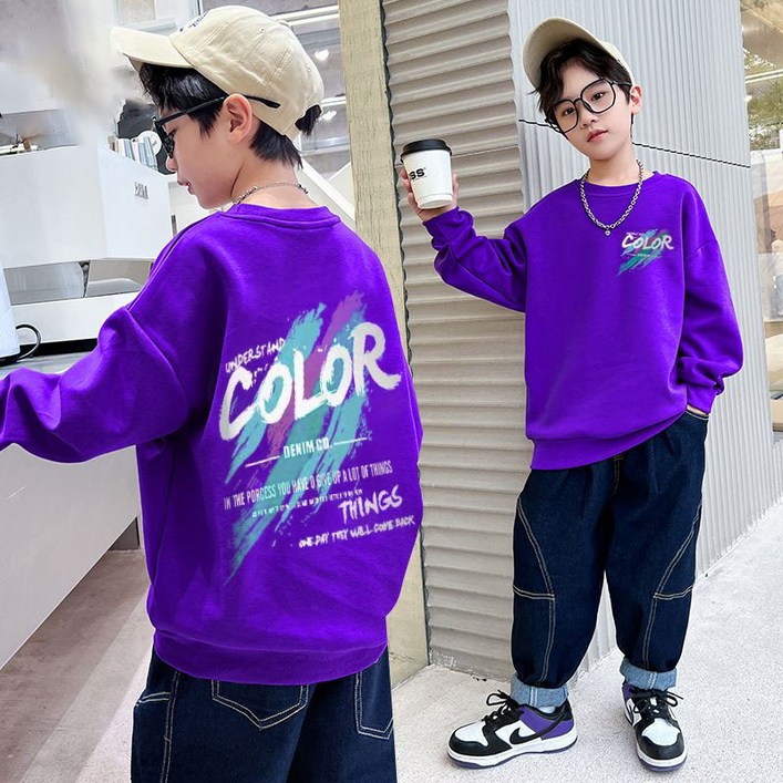 SunburstWonder 아동 춘추 남아 맨투맨 중주니어 캐릭터 맨투맨