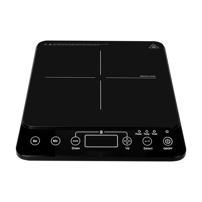 [독일브랜드] 사각 인덕션 2000W 고출력 터치형 간편조작 세라믹글라스 용기감지 전기레인지