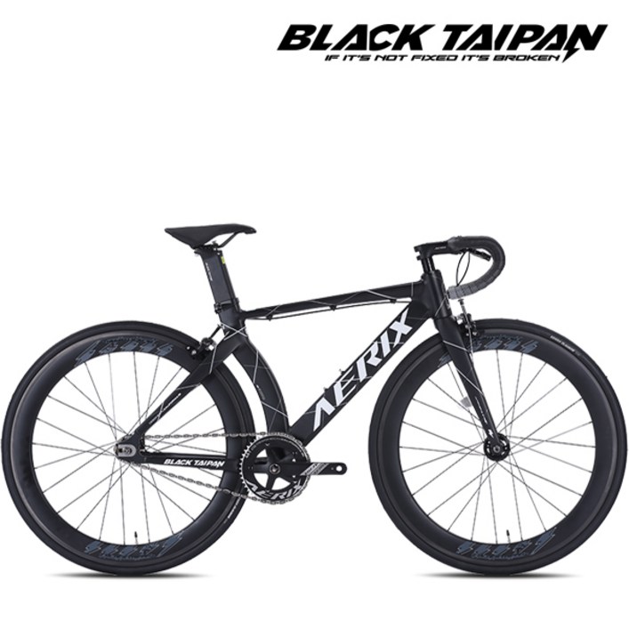2025 블랙타이판 경량 알루미늄 에어로 픽시자전거 카본림 카본포크 에릭스 700C 완조립, 1개, 165cm, 에릭스 510 매트블랙화이트 조립U락고정기어