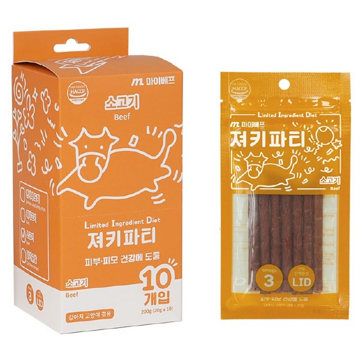 마이베프 L.I.D 져키파티 노즈워크, 소고기, 20g x 10p