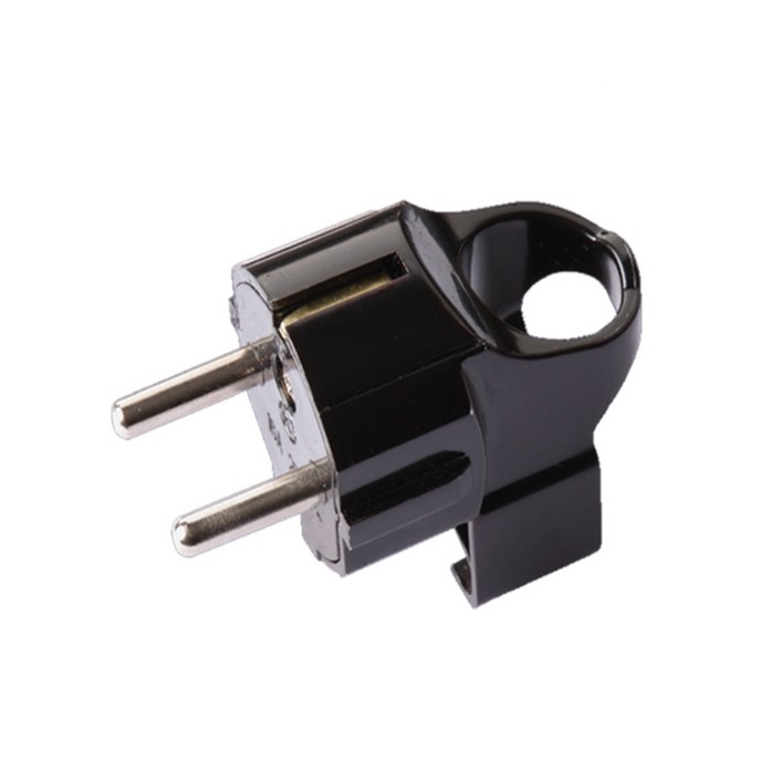 일신전기 둥근형 접지 플러그 ㄱ자형 검정색 ISP14116 블랙 기역자플러그