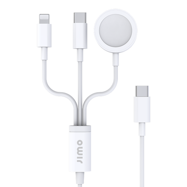 지모 아이폰 애플워치 3in1 멀티 충전 케이블, 1개, 화이트
