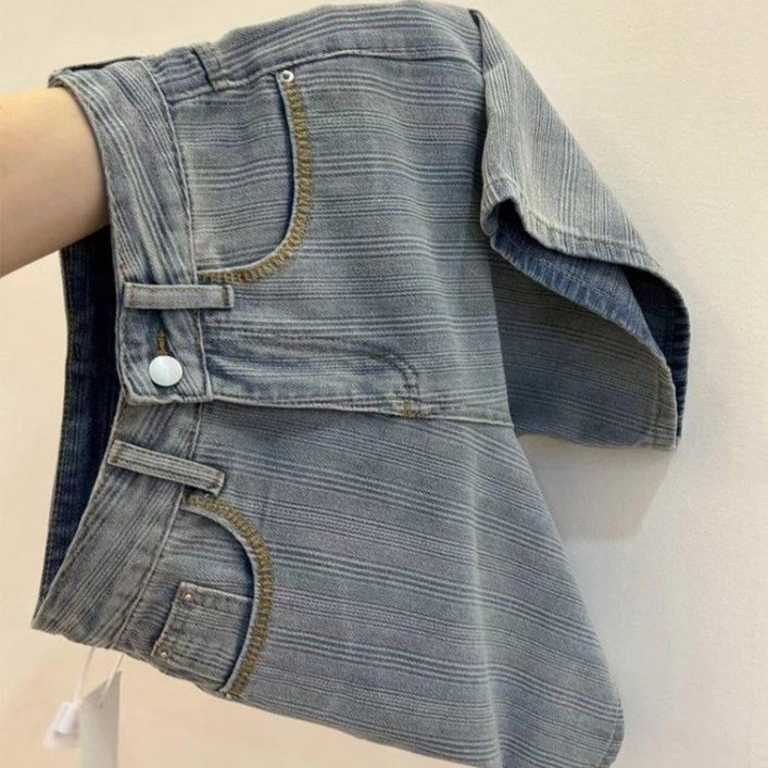 VIISHOW 여성 여름 얇은 스판 청반바지