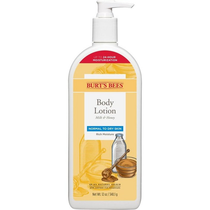 Burts Bees 밀크 허니 바디 로션 340g for Dry Skin