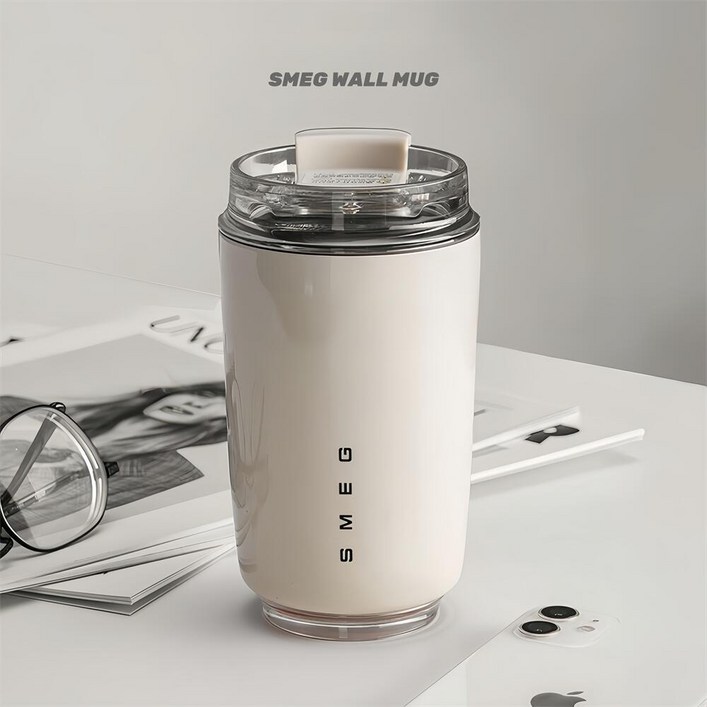 스메그 아이스 텀블러 밀크화이트 SMEG WALL MUG 커피 텀블러 320ML