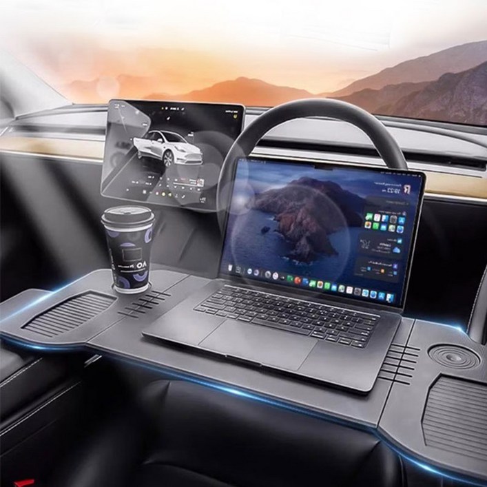 [SMTONE] 테슬라 차량용 접이식 테이블 Model 3 /Model Y 앞좌석 뒷좌석 책상 2단풀딩책상