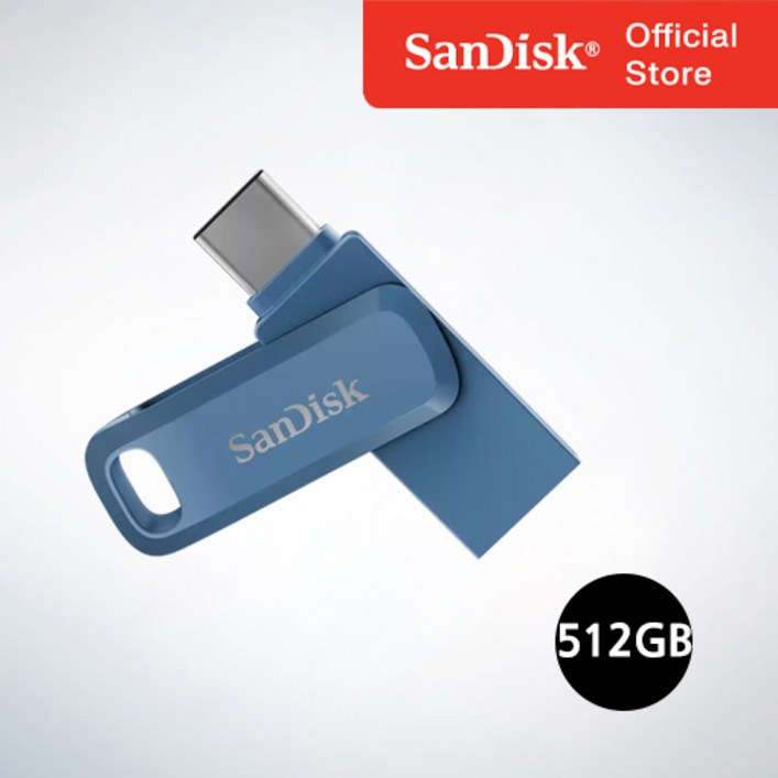 샌디스크코리아 공식인증정품  USB 메모리 Ultra Dual Go 울트라 듀얼 고 Type-C OTG USB 3.1 SDDDC3 512GB 네이비블루
