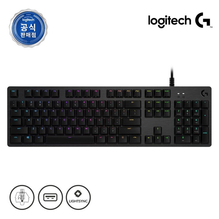 로지텍코리아 정품 G512 기계식 게이밍키보드 GX BLUE 클리키청축, 청축