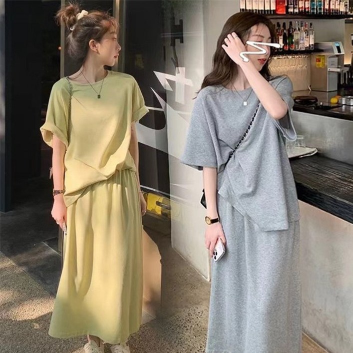 ISINNA 캐쥬얼 스커트상하세트 데일리 라운드넥 투피스 치마 여성 ISINNA 캐쥬얼 스커트상하세트 데일리 라운드넥 투피스 치마 여성
