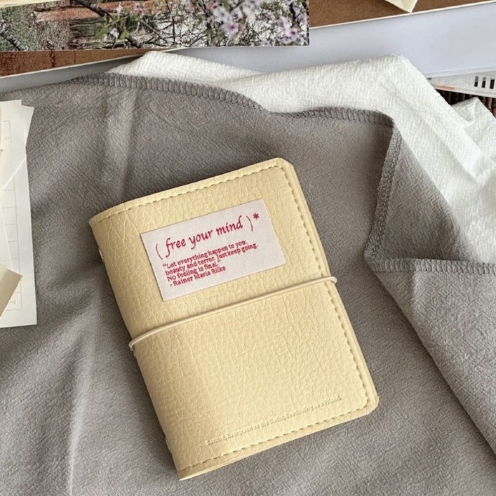 M5 미니 가죽 다이어리커버 레터링 감성 꾸미기 5공 바인더