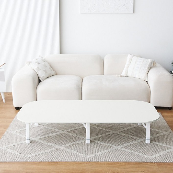 비스포크 4단쌍발 E0 LPM 오버라운드 1600x800 접이식 테이블 3color, 퓨어화이트