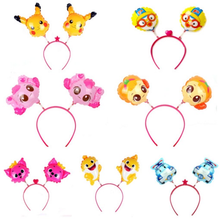 캐릭터 헤어밴드 11종 풍선 머리띠 이벤트 놀이동산 나들이 용품