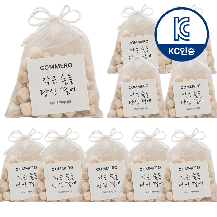 코메로 국산 편백나무 큐브 방향주머니, 자연 한 줌 편백 방향제 가정용 선물용