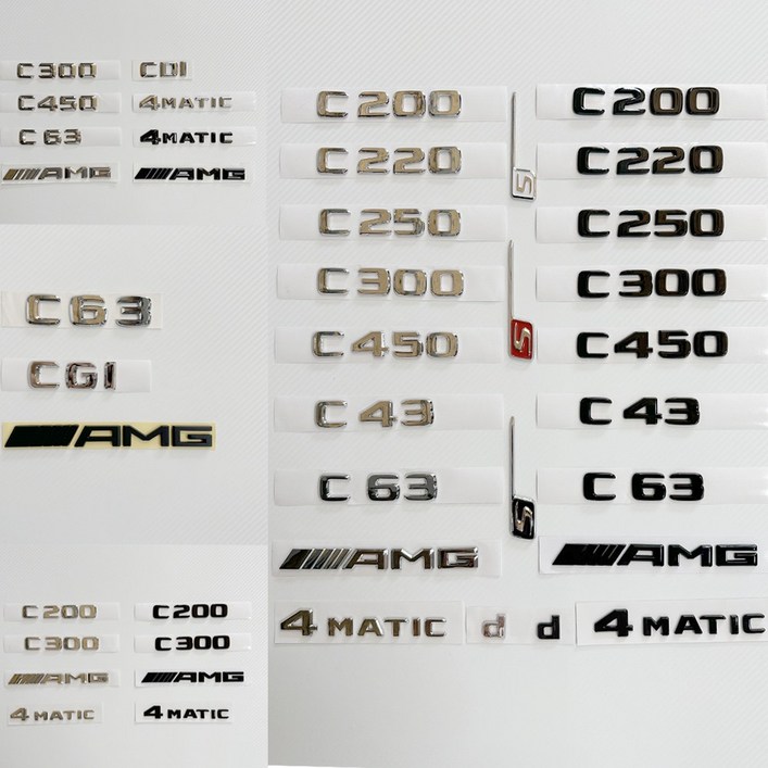 모터스파이 벤츠 호환 C클래스 트렁크 레터링 로고 엠블럼 모음 W204 W205 W206, C250블랙, B타입W205후기형