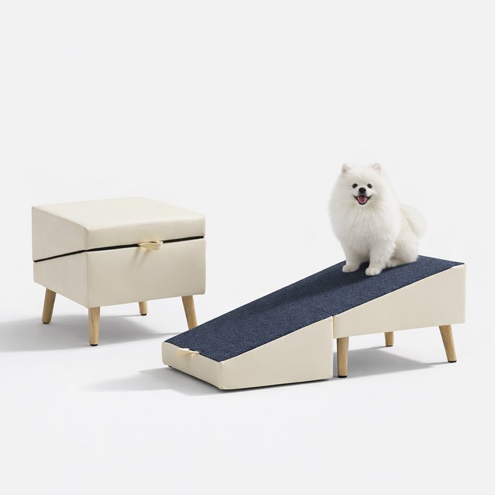 접이식 논슬립 강아지계단, 1개, 크림