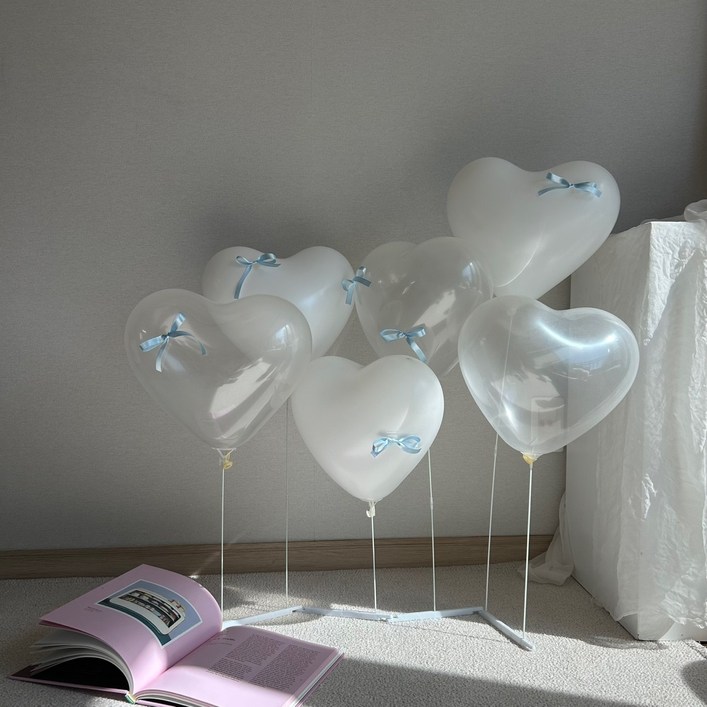 현재의태도 하트풍선 발레코어 리본 스탠드 세트