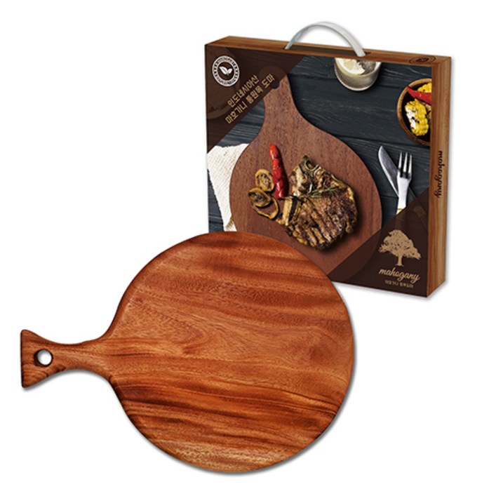 엠플리 마호가니 도마 플레이팅 원목, 우드원형, 1개