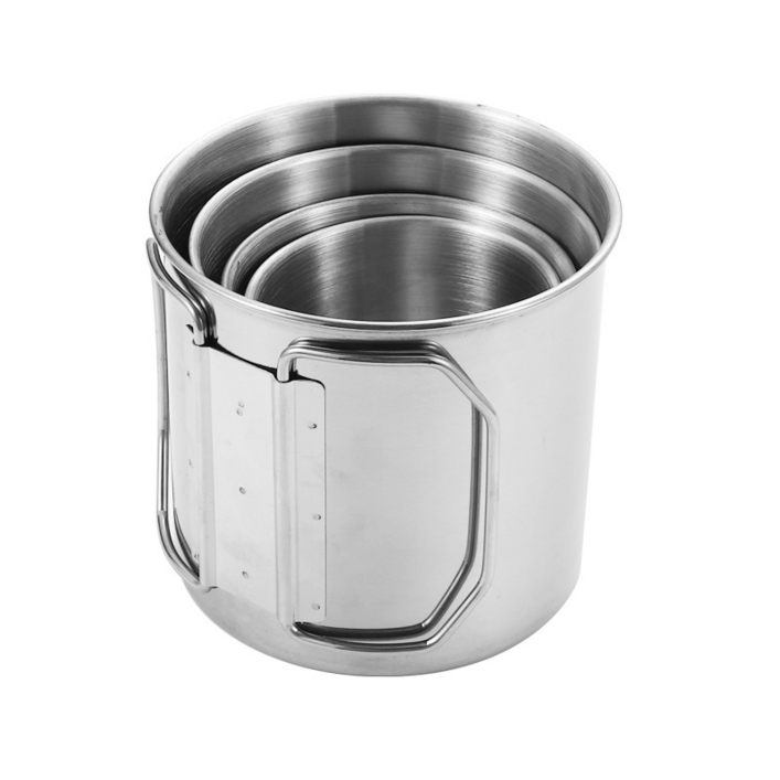 휴대용 캠핑컵세트   304스텐머그컵 세트 캠핑커피잔 4종세트