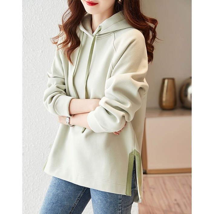 밀크봉봉 여성용 오버핏 후드티
