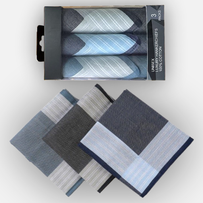 몽피 남자 손수건 남성 순면 3종세트