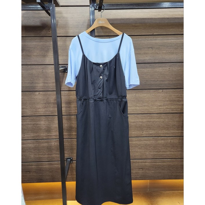 로엠 여성용 티셔츠 세트 롱 원피스