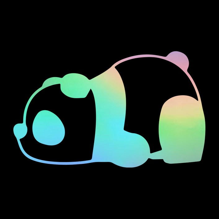 일상의품격 아기 판다 귀여운 곰 차량 데코 스크레치 커버 스티커 팬더 데칼 차량용스티커, 1개, 홀로그램
