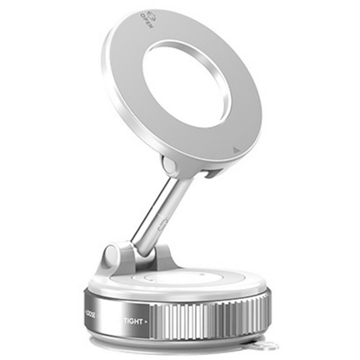 텔럽 맥세이프 360도 회전 접이식 진공 흡착식 차량용 거치대 전차종, 화이트, 1개