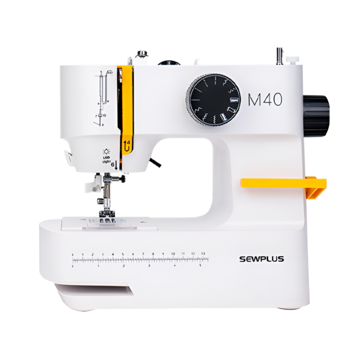 루프라이트 간편한 공업용 재봉틀 가정용 멀티 미니 미싱기 휴대용 두꺼운 오버록 재봉기, 화이트, M40 확장대 및 액세서리 포함