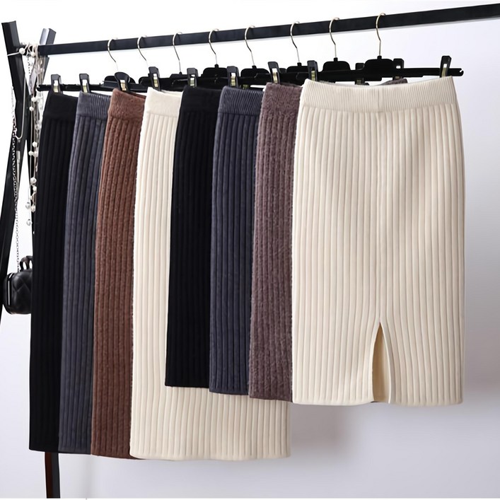 4컬러 밴딩 가을 겨울 니트스커트 니트치마