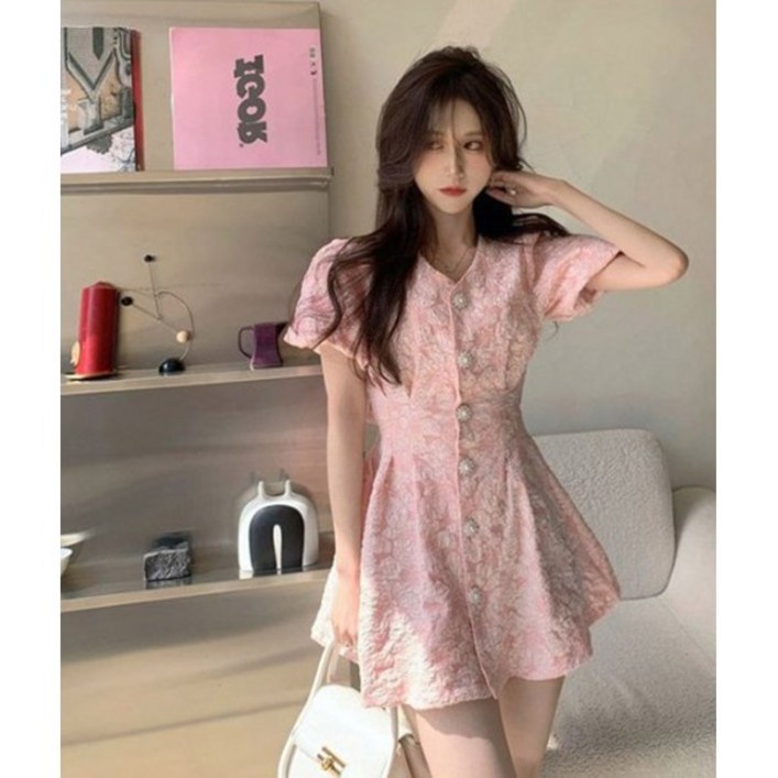 릴리제인 뒤트임 러블리 트위드 봄 원피스 하객룩