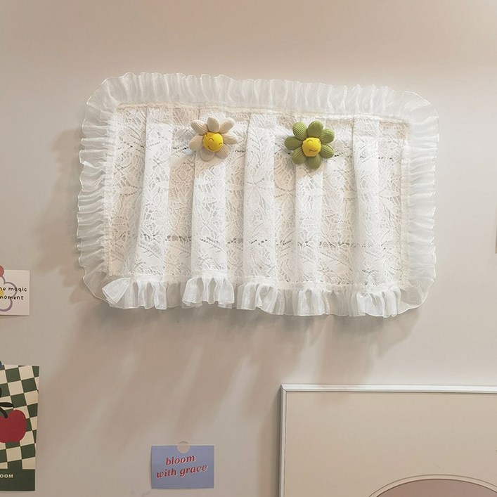 레이스 찍찍이 두꺼비집 가림막 장식 가리개 45x35cm