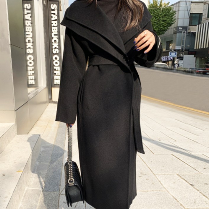 떳다그녀 (캐시미어10%, 울90%) 샤로테 캐시미어 울 핸드메이드 롱 코트