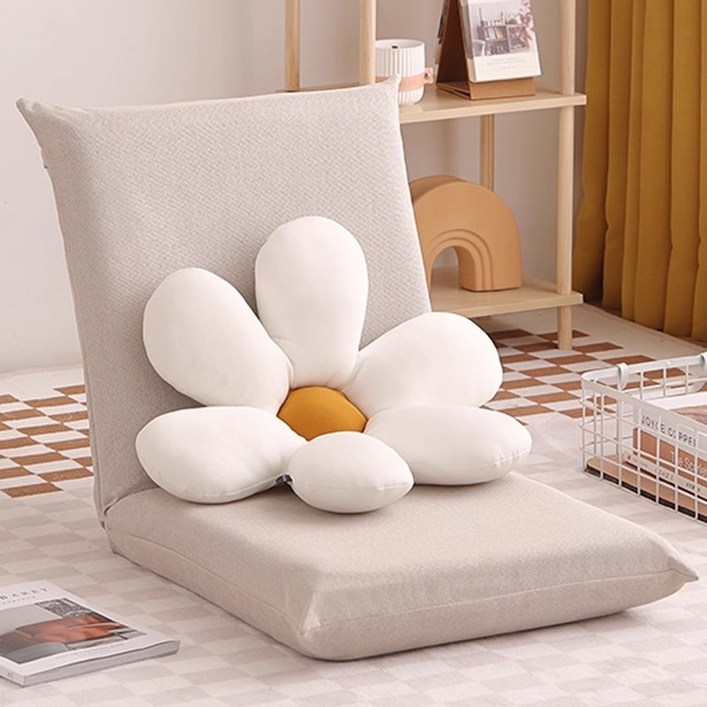 SeekFun 좌식의자 각도조절 허리보호 체어 쿠션소파 통기성 바닥 방석 면 마 패브릭