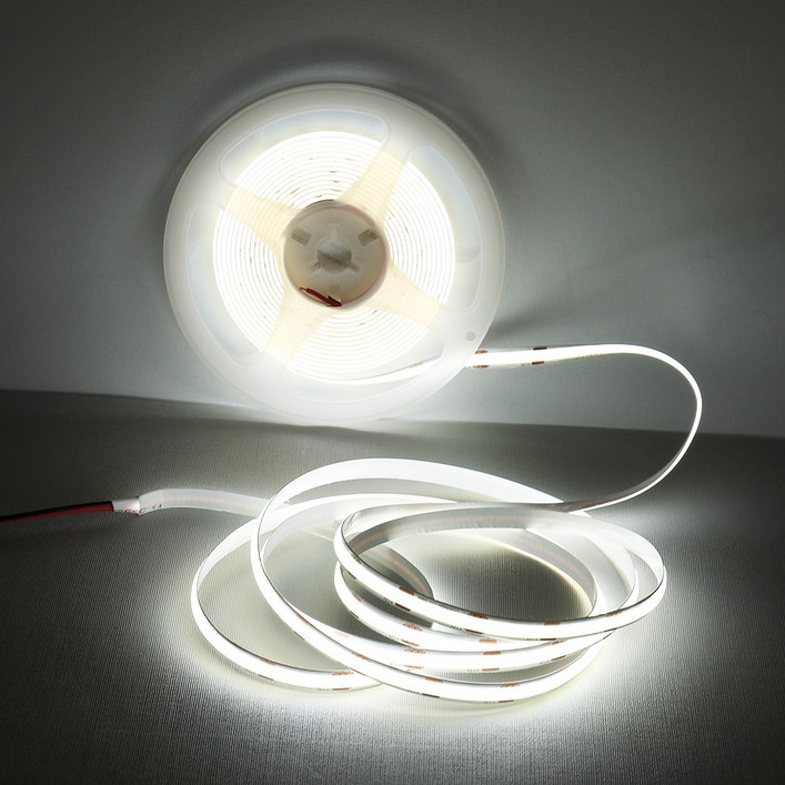 LED바 COB 플렉시블 DC 12V 스트립 면발광 줄조명 1롤 5M, 1개, 주광색