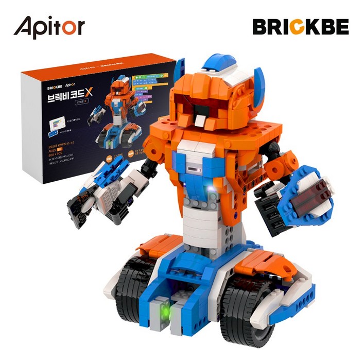 아피토 코딩로봇 브릭비 AP로봇X 크리스마스 선물 초등학생 장난감 생일선물 레고호환 코딩교육, 1개