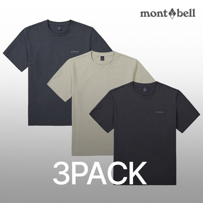 3PACK 몽벨 남성 소로나 반팔 티셔츠MW3EMMRH93A 3PACK 몽벨 남성 소로나 반팔 티셔츠MW3EMMRH93A