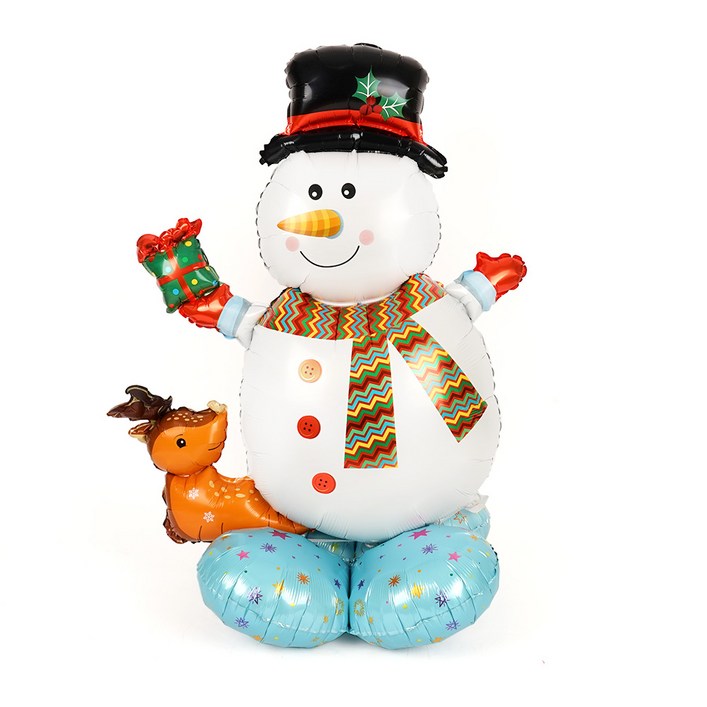 산타벌룬 파티짱 크리스마스 스탠딩 벌룬 에어벌룬 호일 은박 풍선, 눈사람
