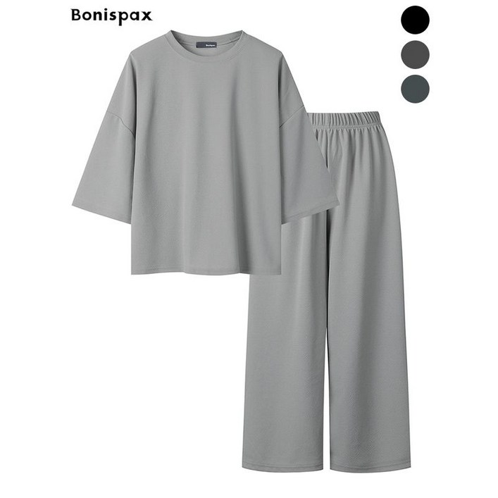 보니스팍스 7부 루즈핏 티 앤 팬츠 투피스  XP2OP029M0