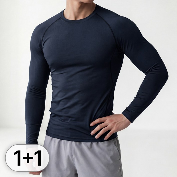 루크 2개 세트 기능성 긴팔 이너 언더레이어 남성 티셔츠 남자 골프 축구 상의 스포츠 웨어 사계절 봄가을 내의