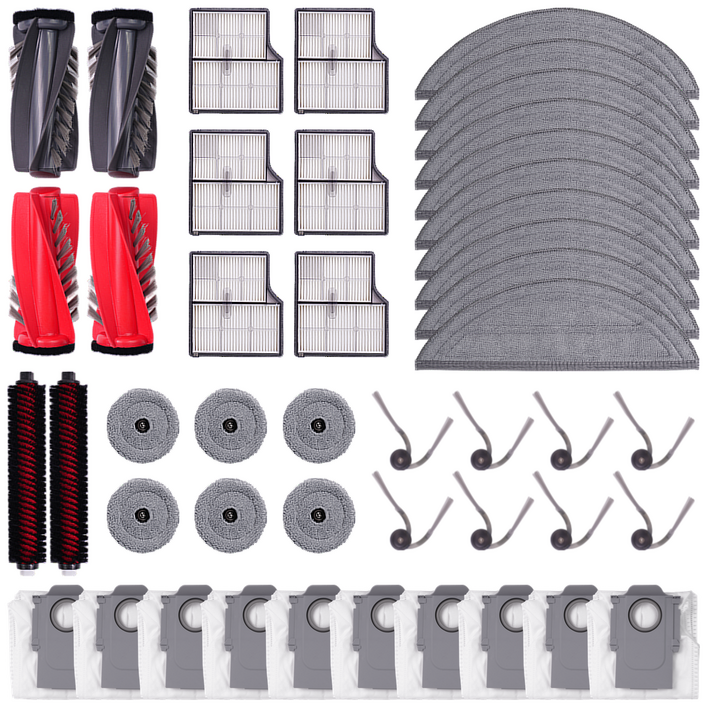 호환 로보락 S9 MaxV Ultra 소모품 부품 교체 먼지봉투 필터 브러쉬 1년 구성품, 1세트, 1년패키지