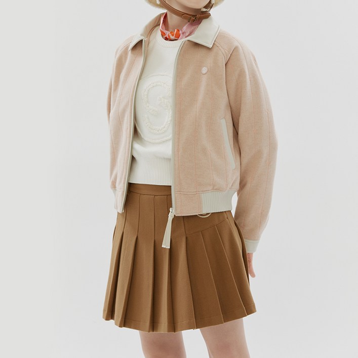 세인트나인 여성 올 오버 울 자켓 LIGHT PINK