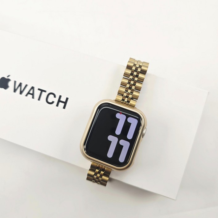 이사로 애플워치 메탈 스트랩 럭셔리 프리미움 스테인레스 밴드 SE 2 10세대 9세대 호환