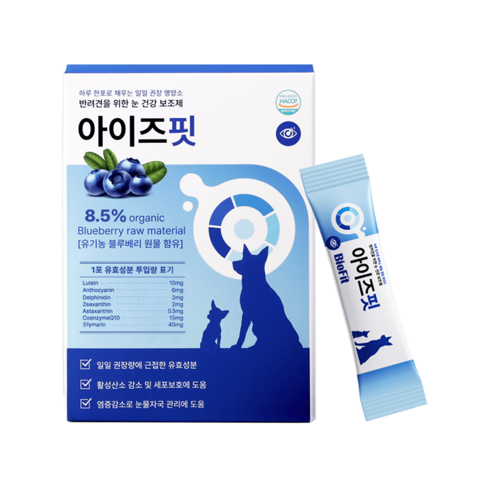 [효과 빠른] 아이즈핏 강아지 눈 영양제 눈물 자국 눈물량 냄새 개선 루테인 항산화 백내장, 30회분, 눈물개선/눈건강, 1세트