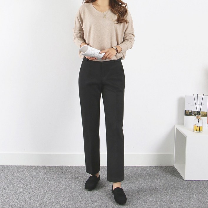 겨울 부드러운 촉감의 소프트 기모 슬랙스 기본밴딩 2버전 빅사이즈여성의류