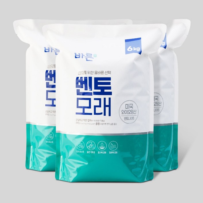 [3개세트] 바른벤토모래 6kg, 6kg, 3개